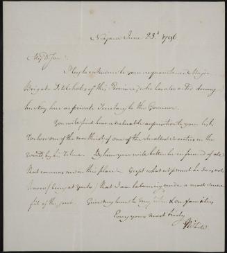 Letter from John White to Samuel Shepherd, 23 June, 1796