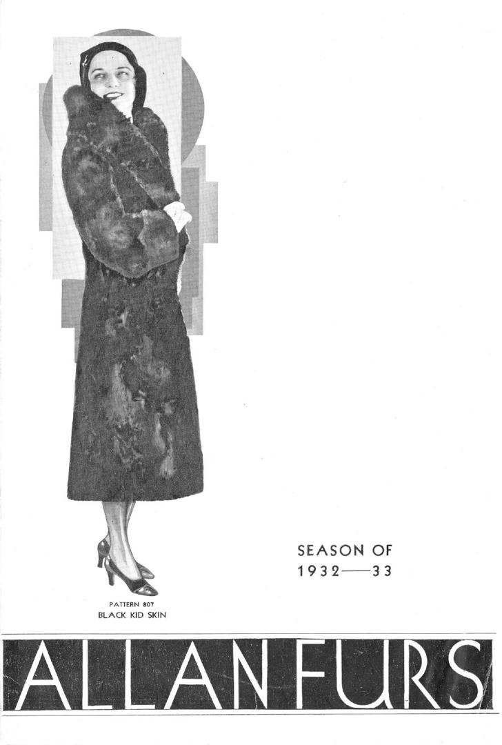 Black and white cover with image of woman wearing a fur coat 