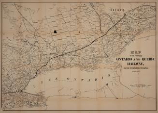 Map of the proposed Ontario and Québec railway and connections