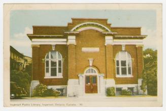 Picture of brick library building. 