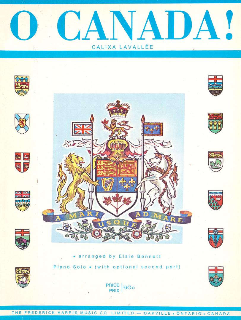 Cover features: title and composition information; Canadian crest central, surrounded by provin ...