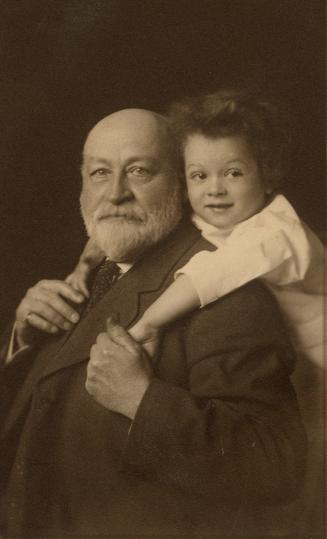 Black and white photograph of Augustus N. Abbott with grandfather, Augustus F. Nightingale.