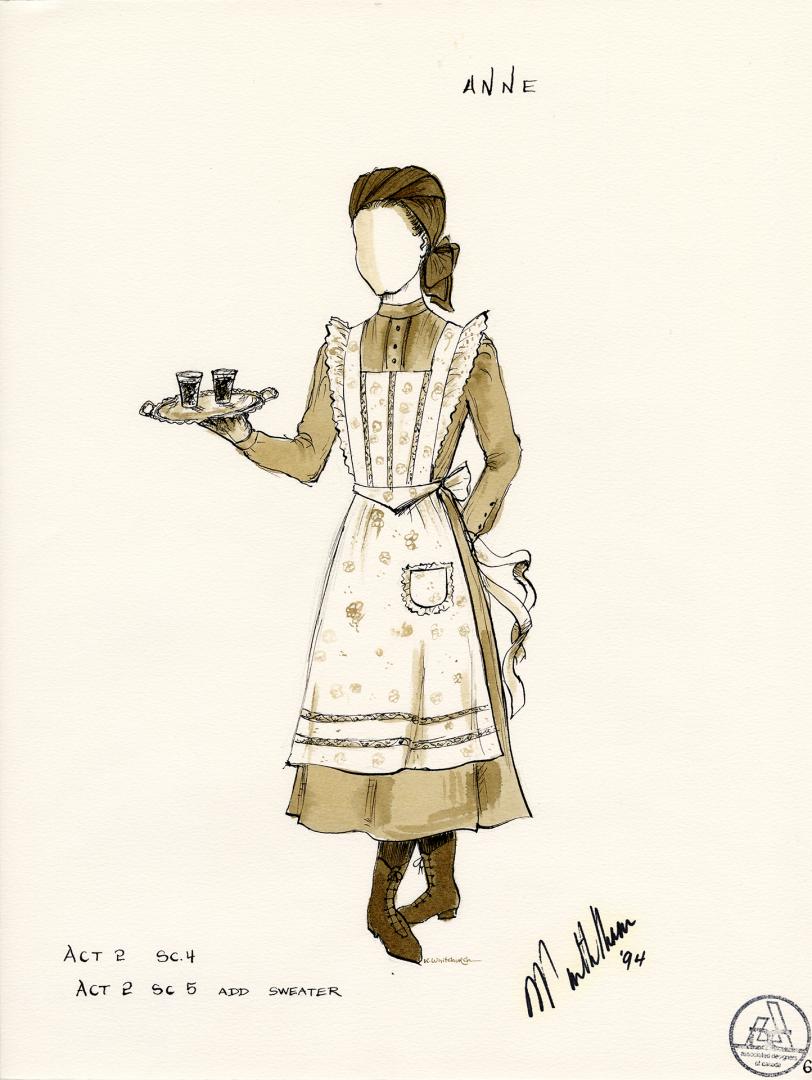 Costume design by Martha Mann : 1994 Theatre Calgary production of Anne of Green Gables : Anne  ...
