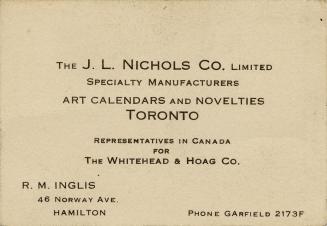 The J.L. Nichols Co. Limited specialty manufacturers art calendars and novelties