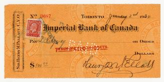 Imperial Bank of Canada cheque