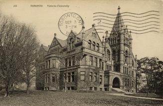 Black and white photo postcard depicting the exterior of a building. The caption states, "Toron ...