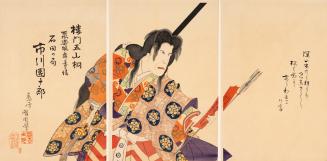 Japanese print of actor Ichikawa Danjūrō IX as Lady Ishida in the Kabuki play Rōmon Gosan No Ki ...