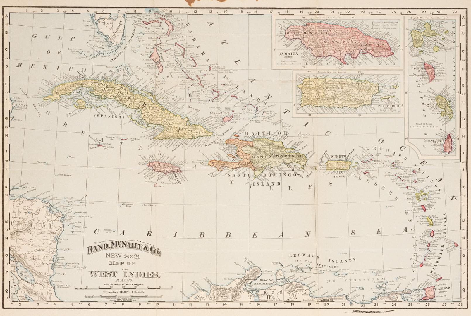 Rand, McNally & Co.'s new 14x21 map of the West Indies