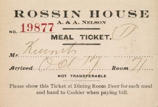 Rossin House meal ticket