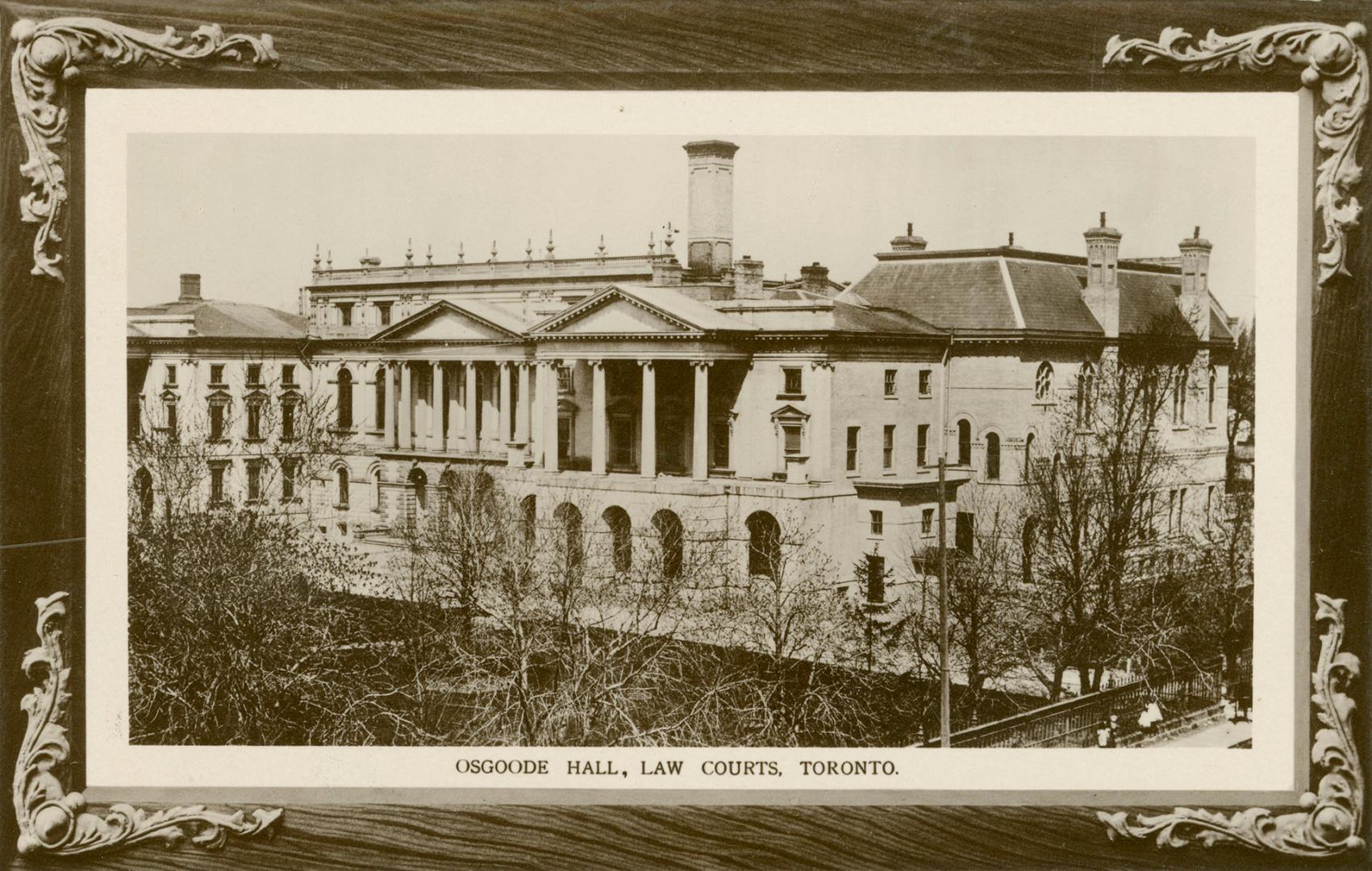 Black and white photograph of very large series of buildings in Palladian an neoclassical style ...