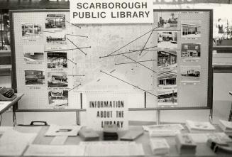 Picture of map showing branch locations and photos for Scarborough Public Library. 