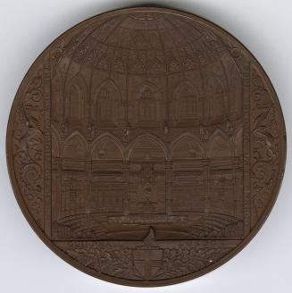 Bronze medal, die struck.(obverse) Interior of the Council chamber; to left and right, supporte ...