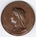 Bronze medal, die struck.(obverse) Queen Victoria crowned and veiled, left facing. Inscribed: " ...