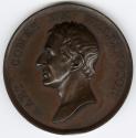 Bronze medal.(obverse) Bare head of the Duke of Wellington left. Inscription, "ART. COMES DE WE ...