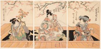 Japanese print of a scene from a Jōruri (polychrome)