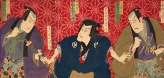 Japanese print of scene from the Kabuki play "Kanadehon Chūshingura" (polychrome)