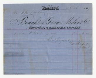 Bought of George Michie & Co. importers & wholesale grocers