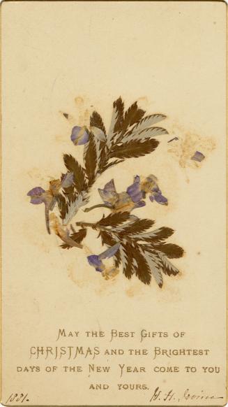 The card is made of very thick cardstock. Real flowers appear to have been glued on the front t ...