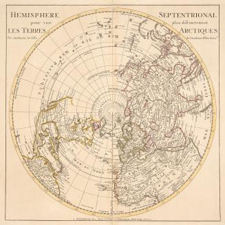 Hemisphere septentrional pour voir plus distinctement les terres arctiques, par Guillaume DeLisle
