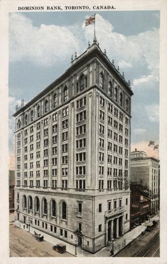 Colorized photograph of a large, commercial building in the Beaux-Arts style.