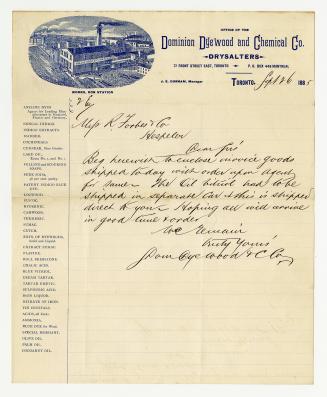 Dominion Dyewood and Chemical Co. Drysalters