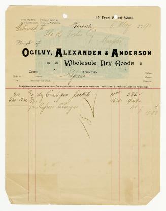 Bought of Ogilvy, Alexander & Anderson