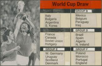 Match breakdown of countries in groups A to F.