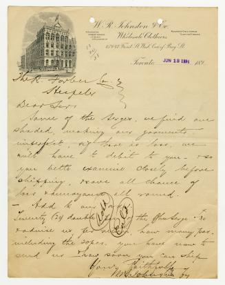W.R. Johnston & Co. Wholesale Clothiers.