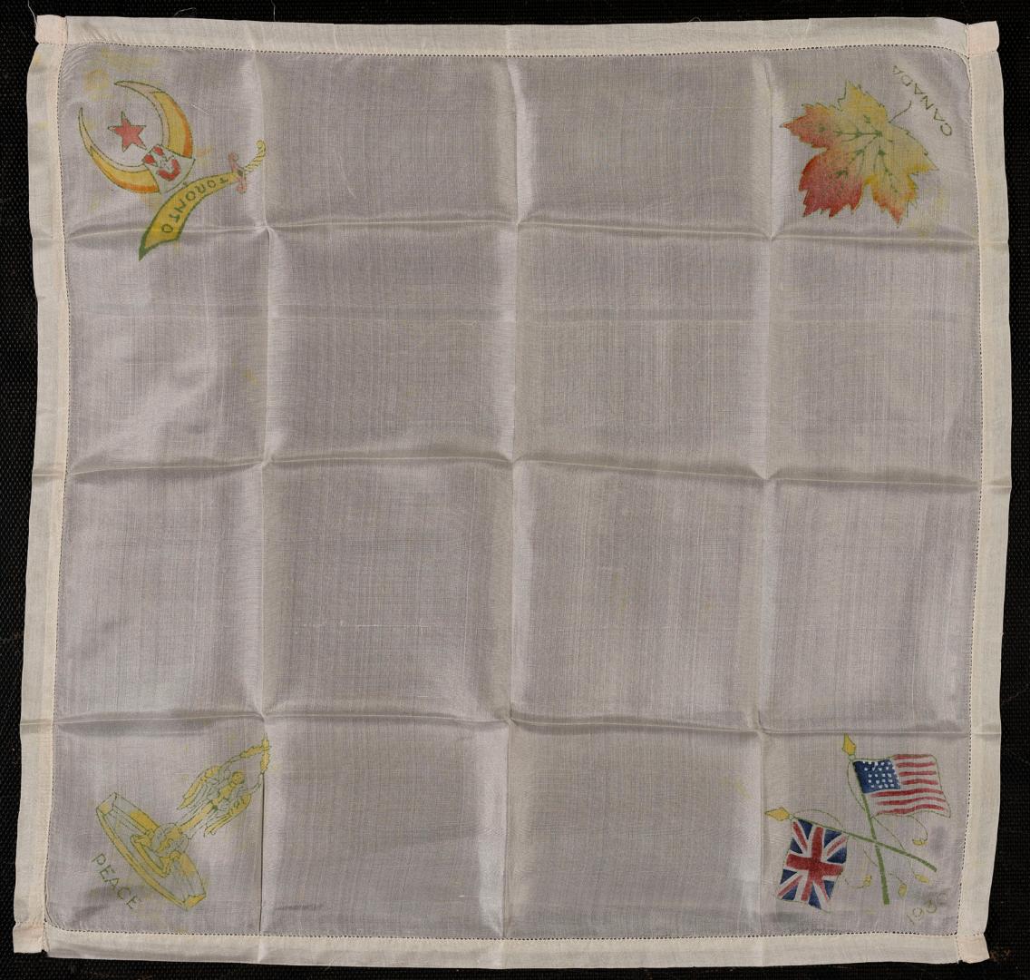 A silk handkerchief; memorabilia from the 1930 Shriners Convention in Toronto.