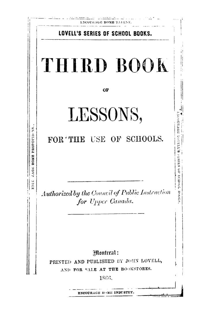 Third book of lessons, for the use of schools