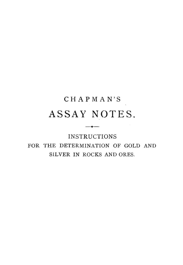 Practical instructions for the determination by furnace assay