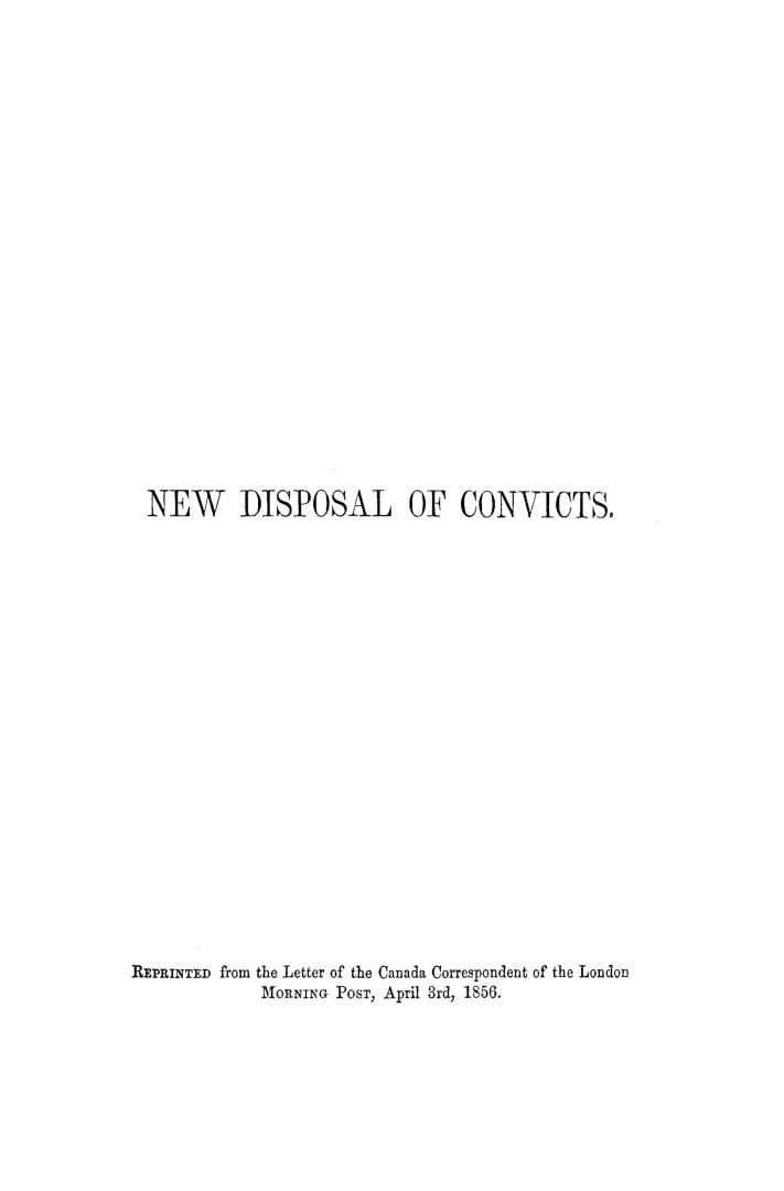 New disposal of convicts