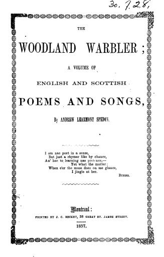 The woodland warbler, a volume of English and Scottish poems and songs