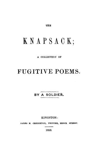 The knapsack, a collection of fugitive poems