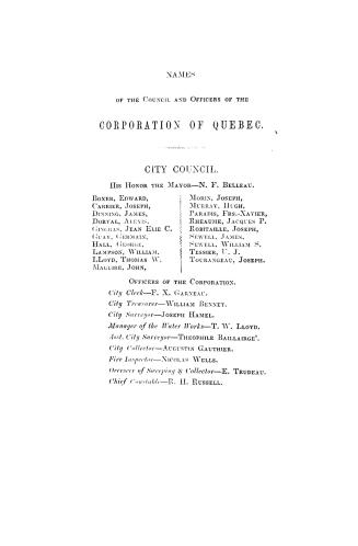 Laws and regulations for the government of the city of Quebec