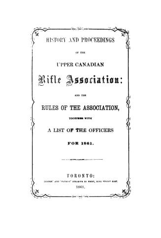 History and proceedings... and the rules of the association, together with a list of the officers for 1861