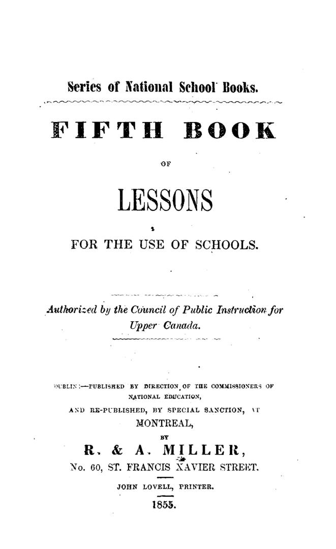 Fifth book of lessons for the use of schools