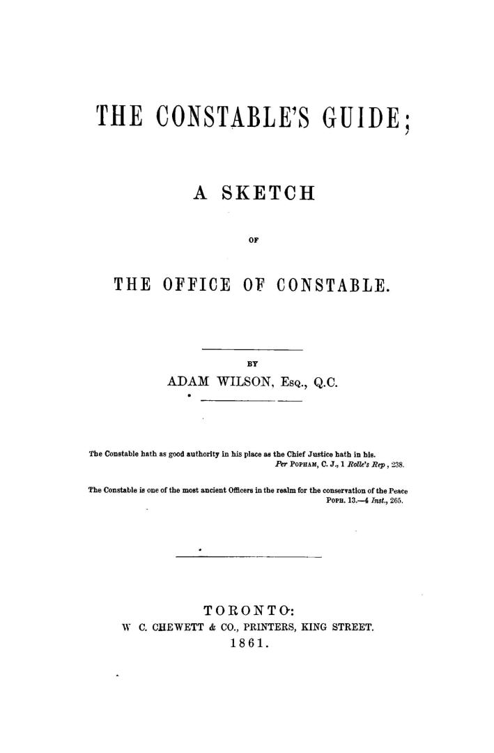 The constable's guide, a sketch of the office of constable