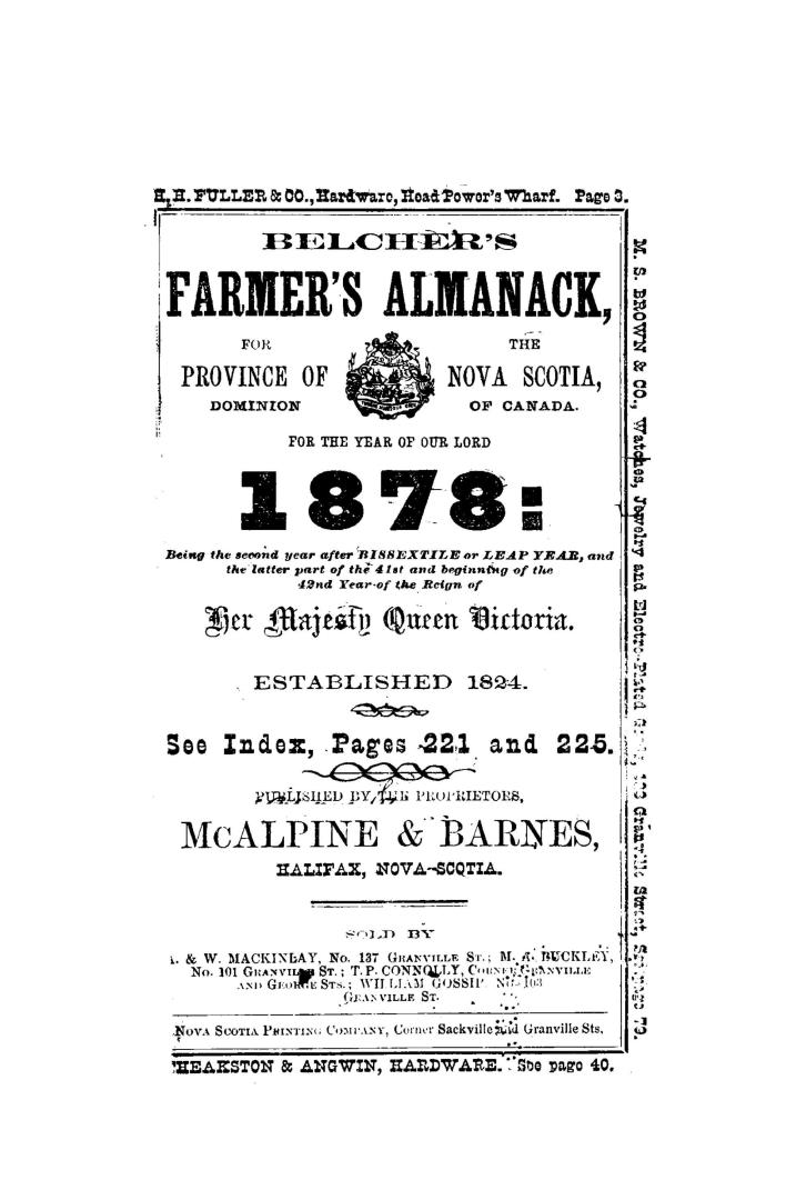 Belcher's farmer's almanack for the year of our Lord