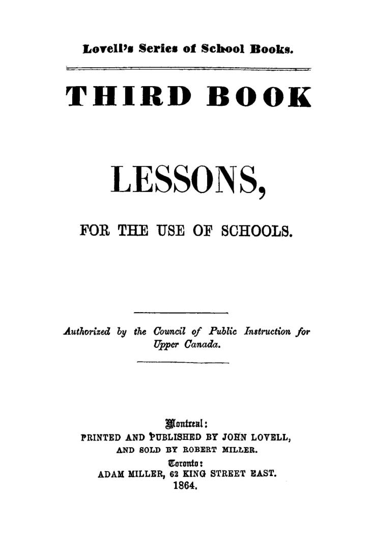 Third book of lessons, for the use of schools