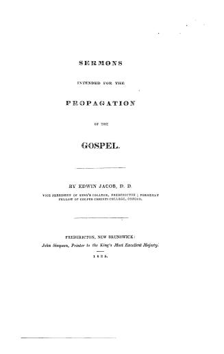 Sermons intended for the propagation of the gospel