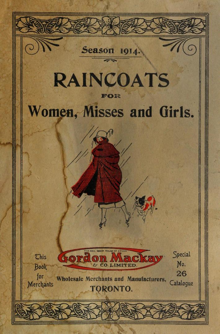 Raincoats: women, misses and girls: special catalogue no. 26