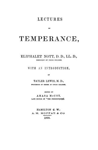 Lectures on temperance