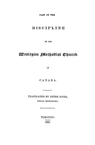 Part of the discipline of the Wesleyan Methodist church in Canada,