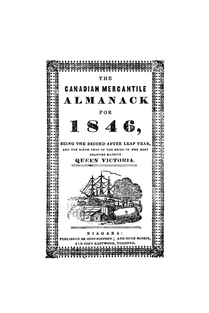 The Canadian mercantile almanack