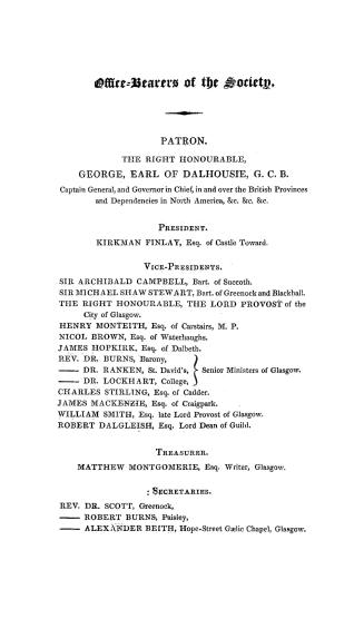 The...report of the Glasgow colonial society (in connection with the established Church of Scotland) for promoting the religious interests of the Scottish settlers in British North America