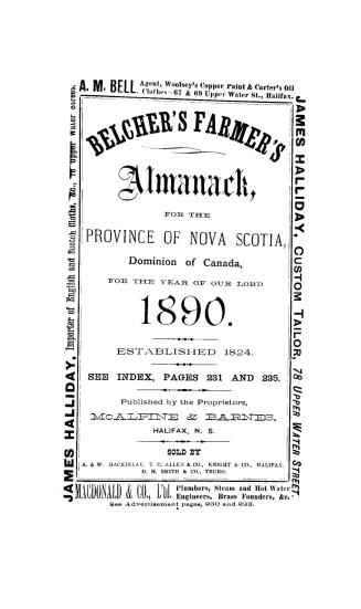 Belcher's farmer's almanack for the year of our Lord