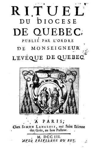 Rituel du diocese de Quebec, pub