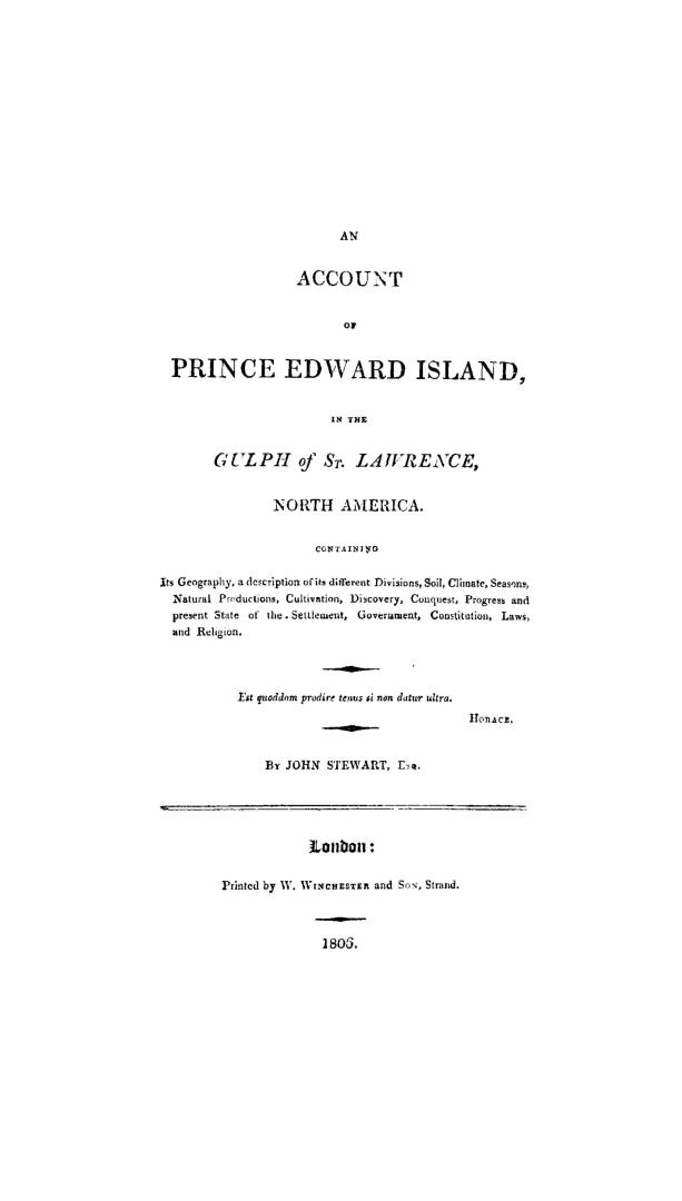 An account of Prince Edward Island in the Gulph of St