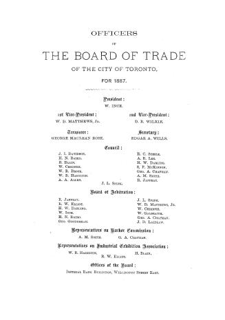 Reports of the president and treasurer of the Toronto Board of Trade for the year